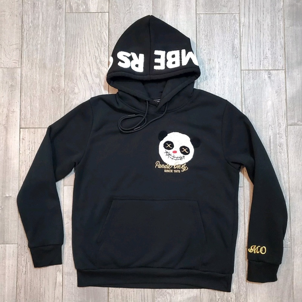 Members Only Panda Only Embroidered Pullover Hoodie Men's‎ Small Kangaroo Pocket